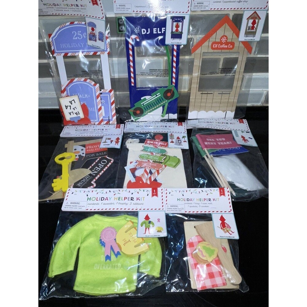 Elf Holiday Helper Kit Props 8 Target Bullseye 2023 Christmas DJ Coffee Flags